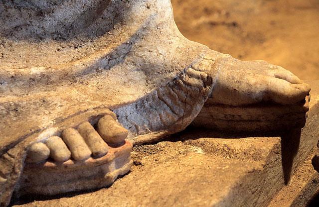 The feet of the West Caryatid